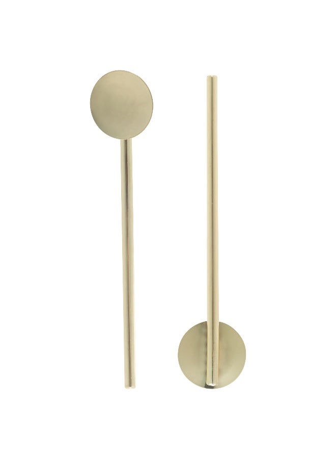 Restaurantware 5-inch Reusable Stainless Steel Drink Spoon Straw: Perfect for Bars and Restaurants - Copper Plated Julep Spoon Cocktail Straw - Rounded Design Suitable for Children - 2-CT  - Image 2