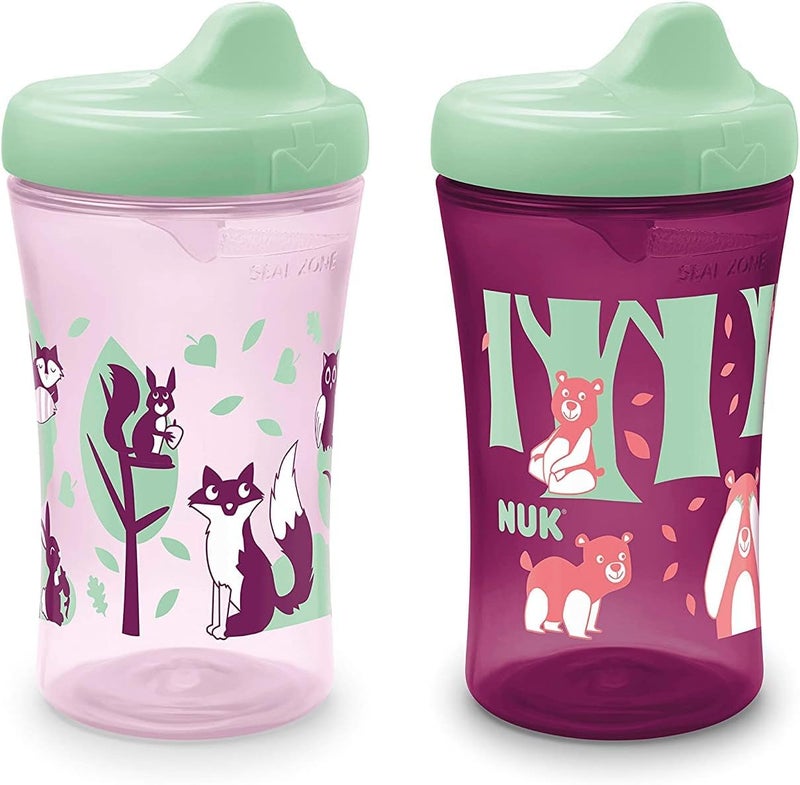 NUK Hard Spout Sippy Cup, Hide 'n Seek, Girls 2 Pack - Image 1