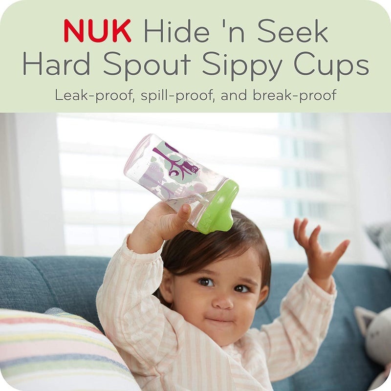 NUK Hard Spout Sippy Cup, Hide 'n Seek, Girls 2 Pack - Image 5