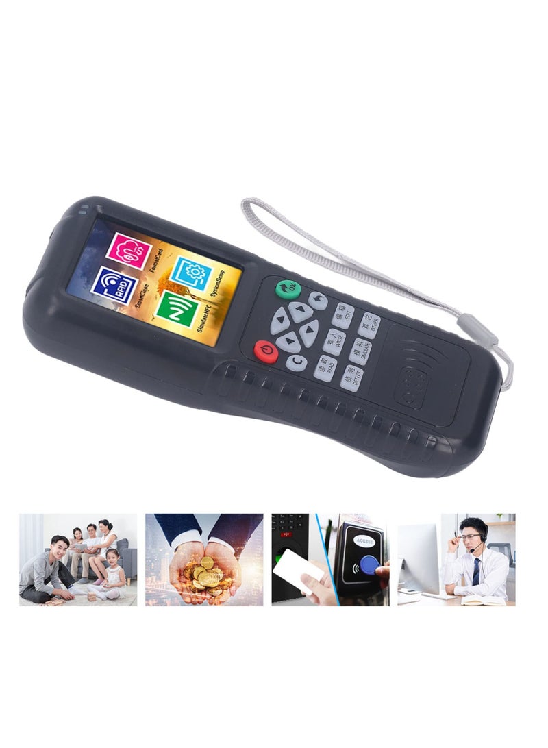 Excefore قارئ وناسخ وكاتب لبطاقات RFID NFC، وفك تشفير بطاقات IC، وناسخ مفاتيح ذكي، وقارئ بطاقات NFC، ودعم نطاق كامل لبطاقة الهوية IC، وقارئ وكاتب لبطاقات ذكية بشاشة عالية الدقة ملونة بالكامل، باللون الأسود - Image 3