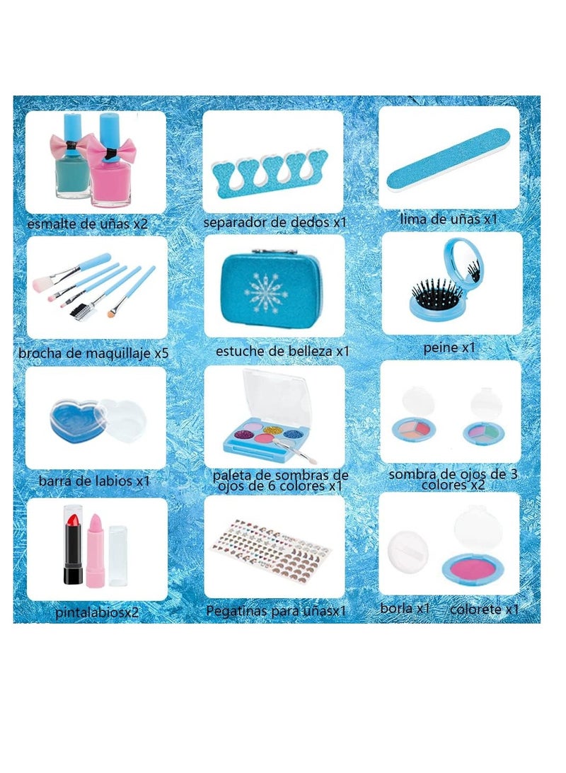 general Makeup Toys for Girls 20 Pieces Real Makeup Set Washable Makeup Kit for Girls Boys Princess Pretend Play Christmas Birthday Gift Makeup Toy for 4 5 6 7 8 9 10 Year Old Girl Safe and Non-Toxic - Image 2