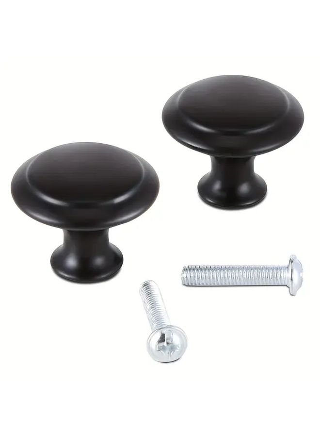10pcs Matte Black Cabinet Knobs 1 Inch Round Drawer Pulls Stainless Steel Handles For Kitchen - Image 5