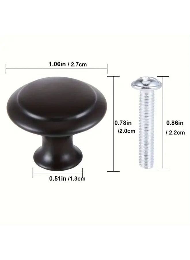 10pcs Matte Black Cabinet Knobs 1 Inch Round Drawer Pulls Stainless Steel Handles For Kitchen - Image 3