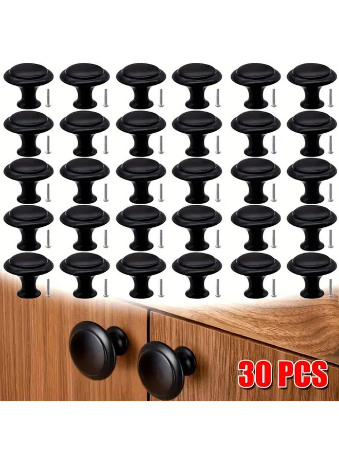 10pcs Matte Black Cabinet Knobs 1 Inch Round Drawer Pulls Stainless Steel Handles For Kitchen - Image 2