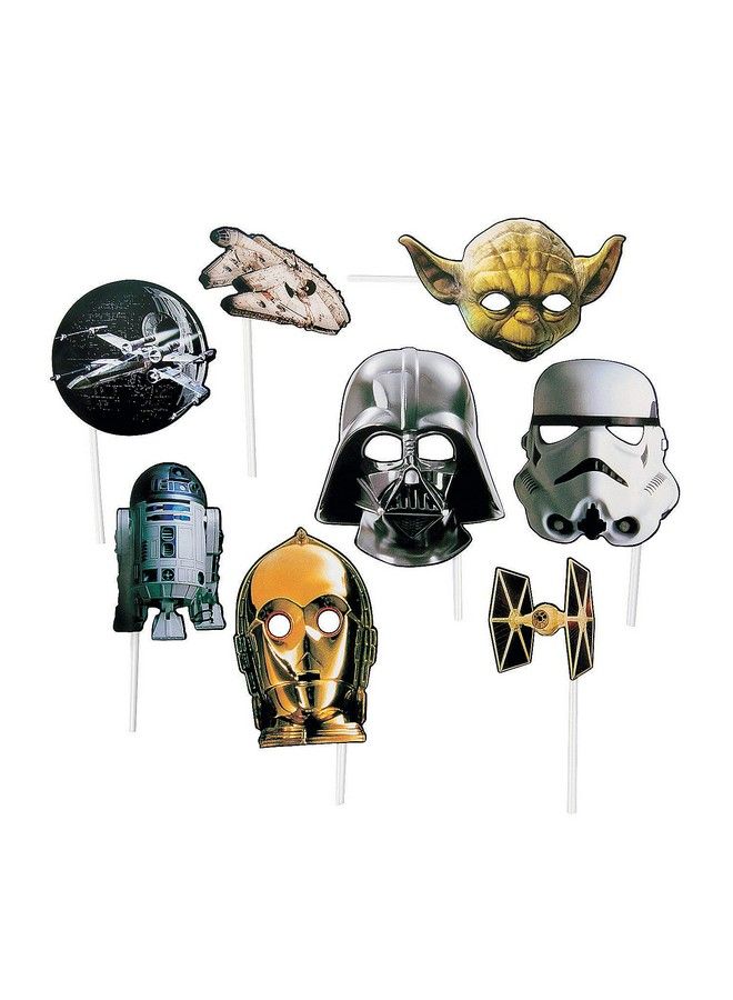 Fun Express Star Wars Photo Props (8 Pieces) Birthday Party Supplies - Image 1