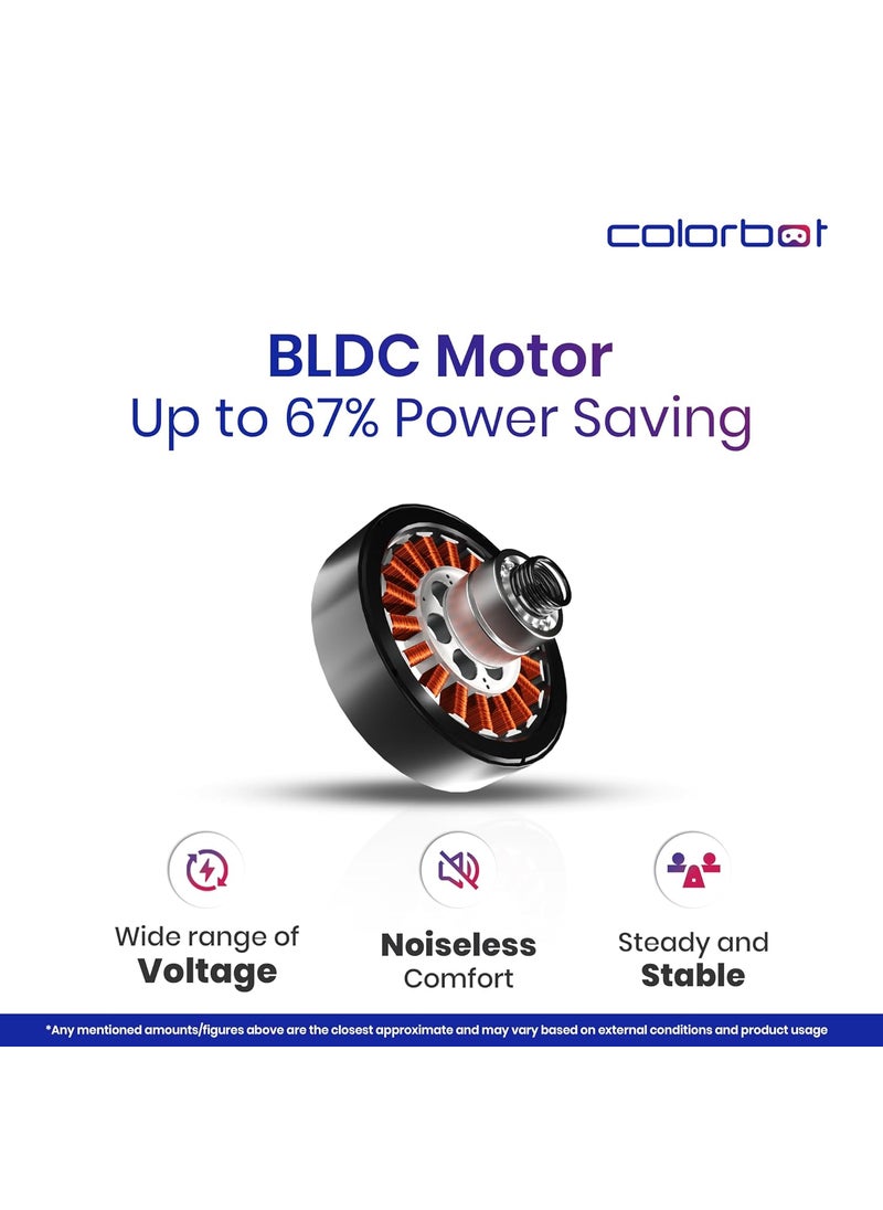 Colorbot Colorbot Stella 1200 mm BEE 5 Star Rated BLDC Ceiling Fans with Remote Control High Speed Power Saver 100 Copper Winding Reverse Mode 22 Year Warranty Cocoa Brown  - Image 5