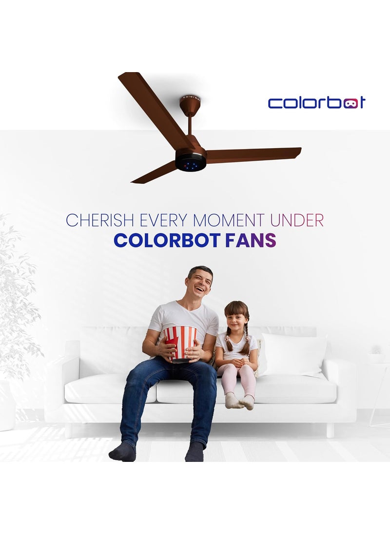 Colorbot Colorbot Stella 1200 mm BEE 5 Star Rated BLDC Ceiling Fans with Remote Control High Speed Power Saver 100 Copper Winding Reverse Mode 22 Year Warranty Cocoa Brown  - Image 3
