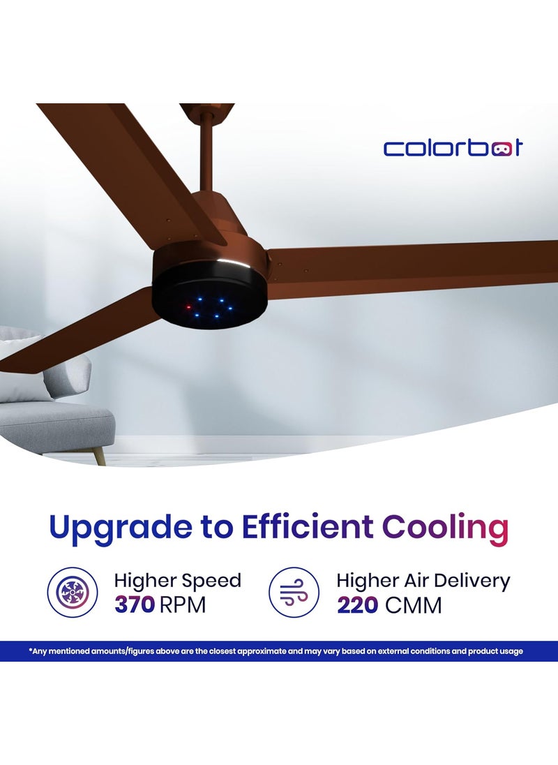 Colorbot Colorbot Stella 1200 mm BEE 5 Star Rated BLDC Ceiling Fans with Remote Control High Speed Power Saver 100 Copper Winding Reverse Mode 22 Year Warranty Cocoa Brown  - Image 2
