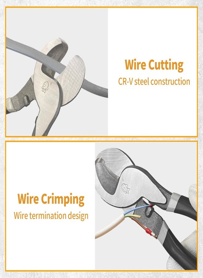 BOOSDEN Heavy Duty Cable Cutter, 10 inch High Leverage Pliers for Communications Cable Cutting - Image 3
