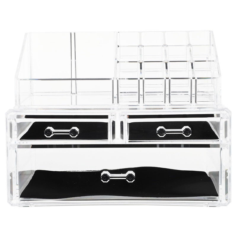 Clear Acrylic Makeup Organizer with Drawer Desktop Cosmetic Storage Box for Vanity - Image 2