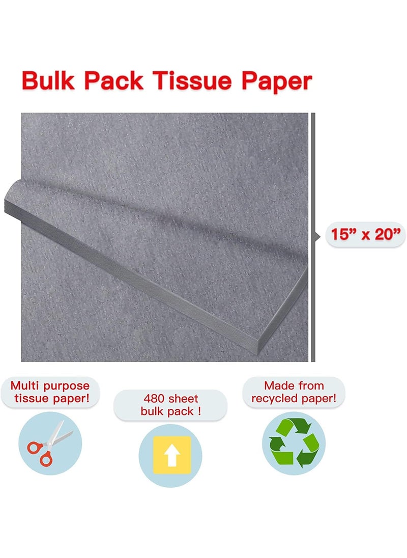 RUSPEPA RUSPEPA Gift Wrapping Tissue Paper  Tissue Paper for Gift Wrap Art Crafts DIY Pack Bags Birthday Wedding and More  15 x 20 inches  480 Sheets  Silver  - Image 5