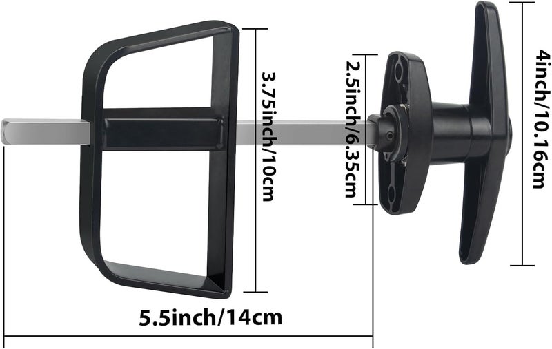 EFFIBUILD 5-1/2" T-Handle Lock kit, Shed Door Latch with 4 Keys, 5-1/2" Stem Shed T-Handle Lock Kit for Sheds Doors, Playhouses, Chicken Coops,Camper, RV, Garage Door(Black). - Image 2