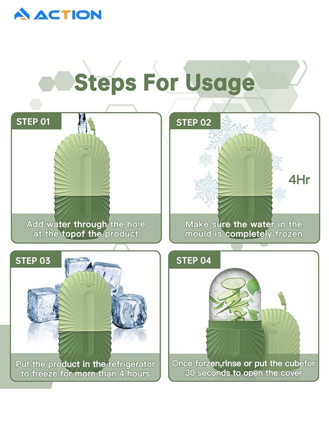 ACTION Unique Shell Shape Ice Roller for Face, Beauty Facial Massage, Glow Cube for Face, Skin Care Tools for Eye Wrinkles, Acne Puffiness Relief, Silicone Ice Stick Face Ice Mold Icing Tool(Green)  - Image 5