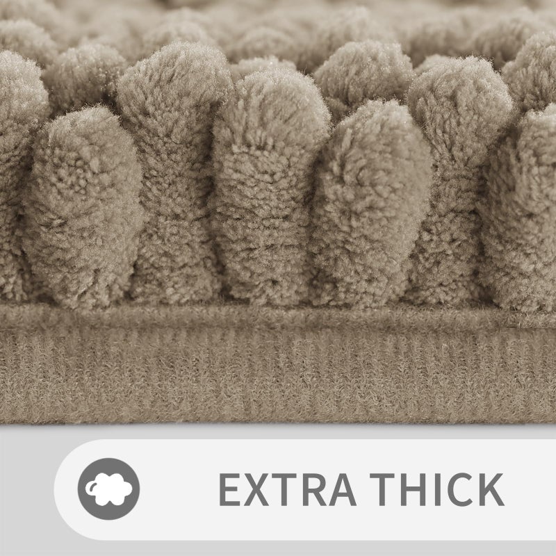 Yimobra Bathroom Rug Mat  Extra Thick and Super Absorbent Bath Rugs  Non Slip Quick Dry Bath Mats  Luxury Microfiber Chenille Plush Fluffy Washable Soft Shower Carpet for Floor  47"" x 24""  Camel - Image 2