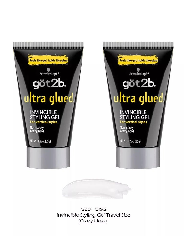 Schwarzkopf Got2b Ultra Glued Invincible Styling Hair GEL 35gm 2Pcs - Image 1
