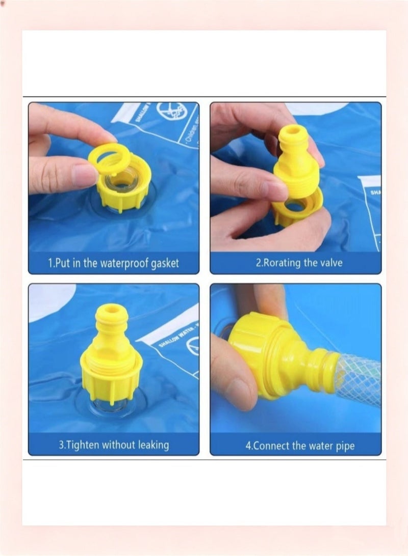 Outdoor Water Splash Pad for Kids, Inflatable Sprinkler Play Mat with Ocean Theme, Ideal for Summer Parties & Backyard Fun, PVC Non-Slip Water Game Mat for Toddlers Boys Girls - Image 4