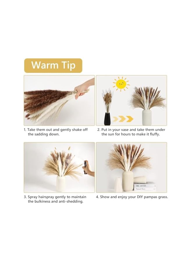 The Bros Dried Pampas Grass Decor, 17 inch Pampas Grass for Wedding DIY Table Home Christmas Party Decorations (60pcs) - Image 5