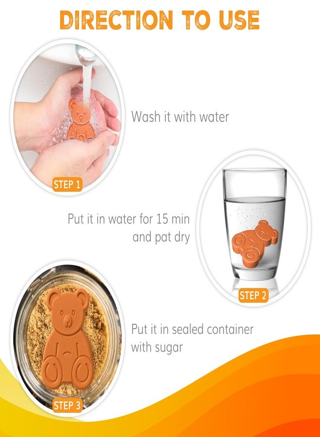 ENOLVO Brown Sugar Bear - Terra Cotta Brown Sugar Keeper to Maintain Food Moisture, Food Safe Brown Sugar Saver for Food Storage Containers, Reusable Terracotta Discs - 1 Pack - Image 3