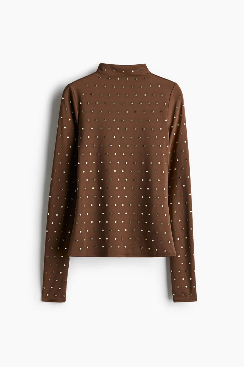 H&M Studded Turtleneck Top