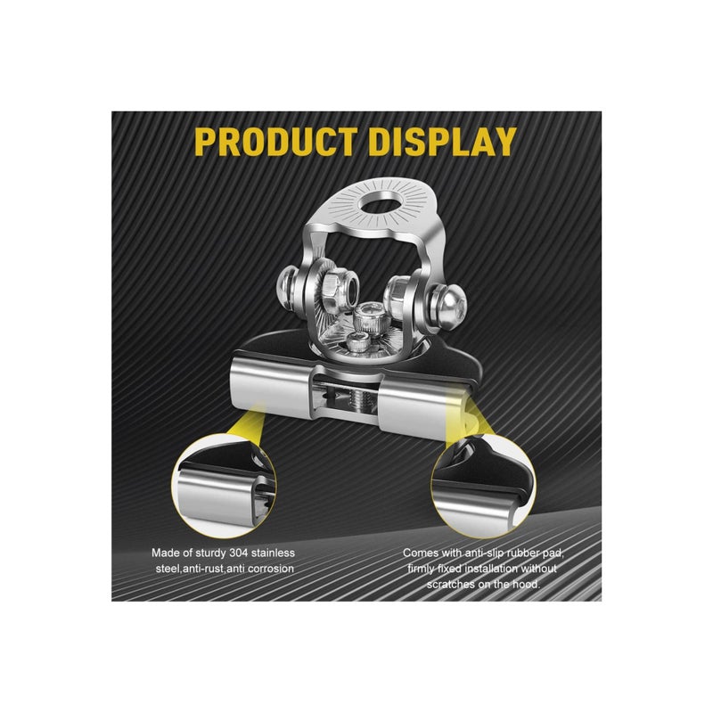 SOLARAE 2 Pack Led Light Bar Mounting Brackets, Hood Led Pod Light Mount Universal Led Light Mounting Brackets Jeep Led Light Mounts Pod Light Holders for Off Road Jeep Truck Suv Without Installing Drill - Image 4