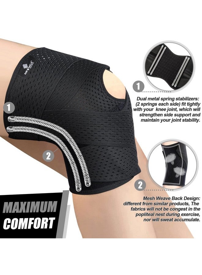 NEENCA Knee Brace for Knee Pain, Compression Knee Support with Air Mesh Fabric, Adjustable Knee Wrap with Side Stabilizers, Ultra-Soft Bandage for Sports, Running, Meniscus Tear, ACL, Arthritis Relief - Image 3