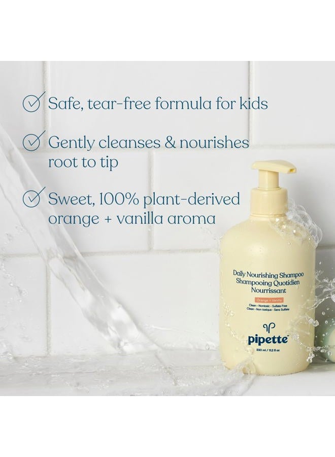 pipette Daily Nourishing Shampoo and Conditioner Duo, Clean, Tear-Free Shampoo For Kids, Detangling Conditioner For Kids, Sulfate-Free, Paraben-Free, Silicone-Free, Hypoallergenic, Non-Toxic - Image 4