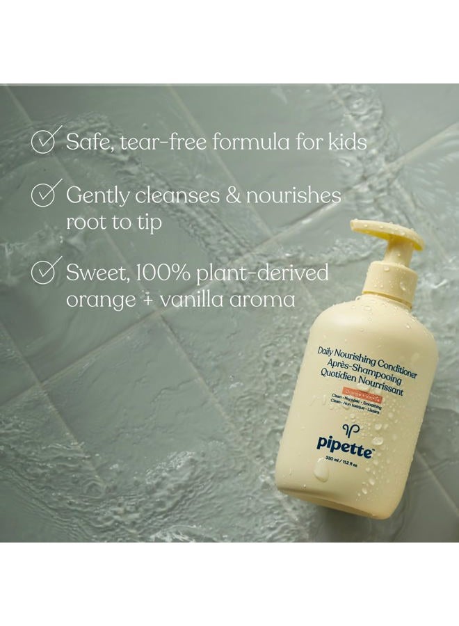 pipette Daily Nourishing Shampoo and Conditioner Duo, Clean, Tear-Free Shampoo For Kids, Detangling Conditioner For Kids, Sulfate-Free, Paraben-Free, Silicone-Free, Hypoallergenic, Non-Toxic - Image 3