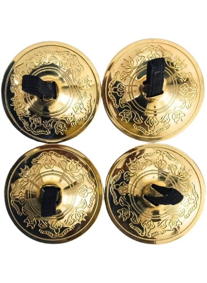 صاجات اصابع للرقص الشرقي زوجين 4 قطع، لون ذهبي - Image 2