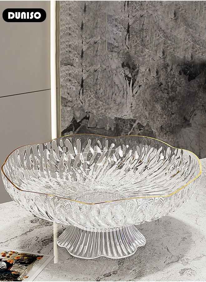 DUNISO Fruit Bowl, Wavy Fruit Bowl, Snack Storage Box,Removable Bottom,Plastic Fruit Bowl for Kitchen and Living Room, Dessert Display Rack for Kitchen Table Decoration  - Image 3