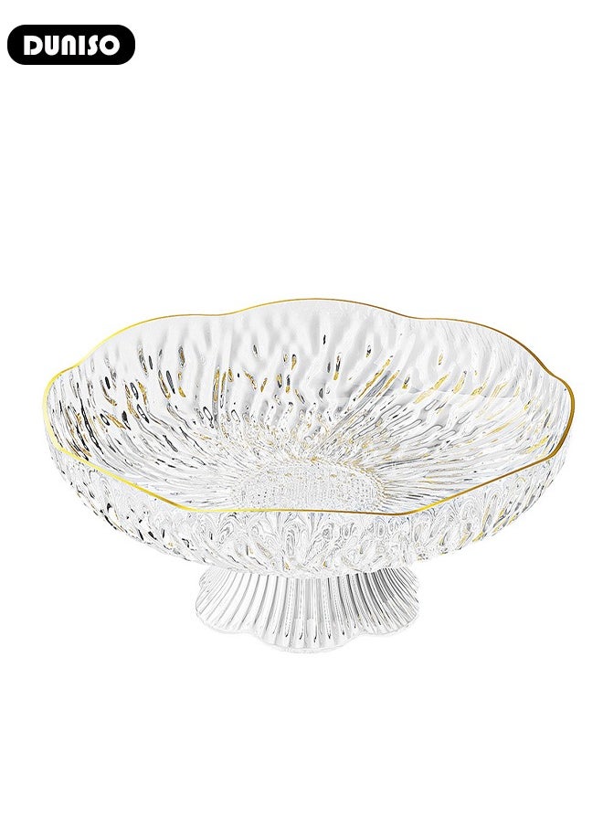DUNISO - Fruit Bowl, Wavy Fruit Bowl, Snack Storage Box,Removable Bottom,Plastic Fruit Bowl for Kitchen and Living Room, Dessert Display Rack for Kitchen Table Decoration - Image 1