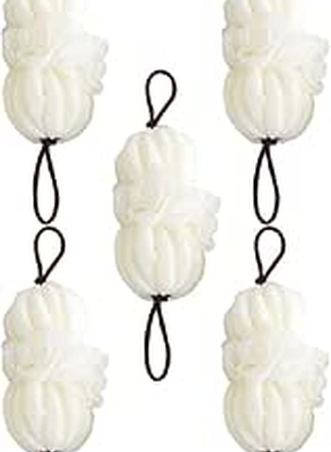 Large Exfoliating Loofah Sponge 5 Pack Beige Bath Shower Puff For Men Women - Image 1