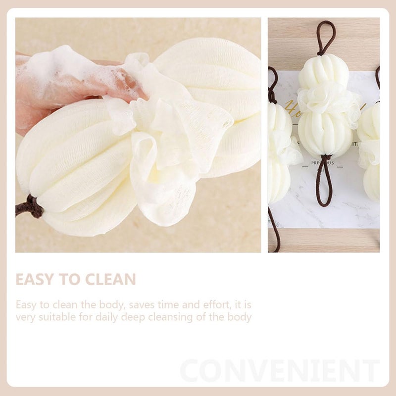 Large Exfoliating Loofah Sponge 5 Pack Beige Bath Shower Puff For Men Women - Image 5