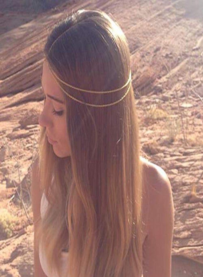 Cerun 1 Pcs Premium Women Multi-Layered Head Chain Headband Halloween Gold Head Chain Wedding Headband Prom Festival Headpiece Boho Belly Dancer Jewelry Hair Accessories for Women and Girls - Image 4