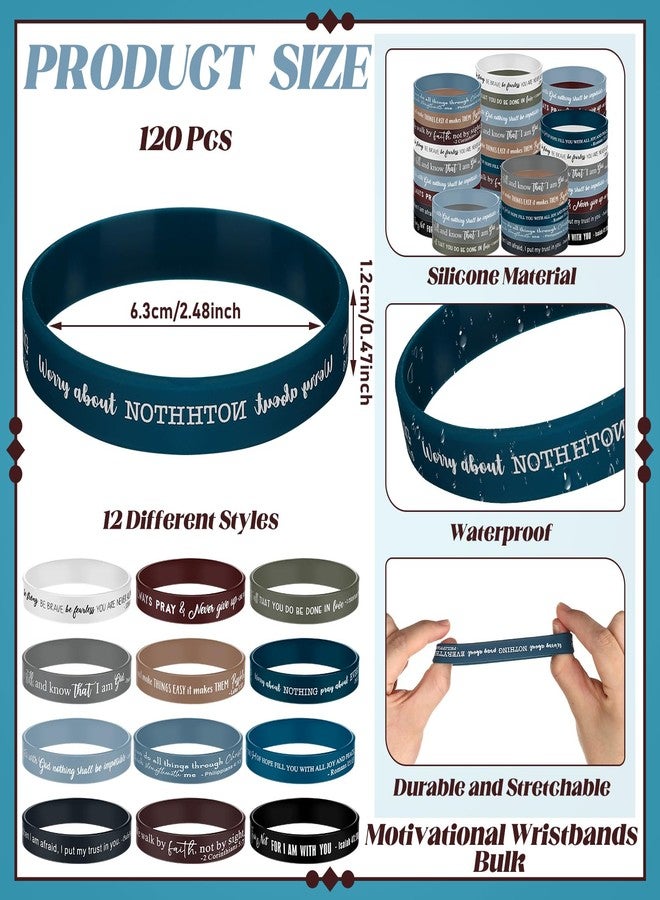 Lunmon 120 Pcs Bible Verse Silicone Bracelets Bulk Religious Scripture Rubber Wristbands Christian Inspirational Motivational Quote Bracelets for Women Men Church Gifts Favors - Image 2