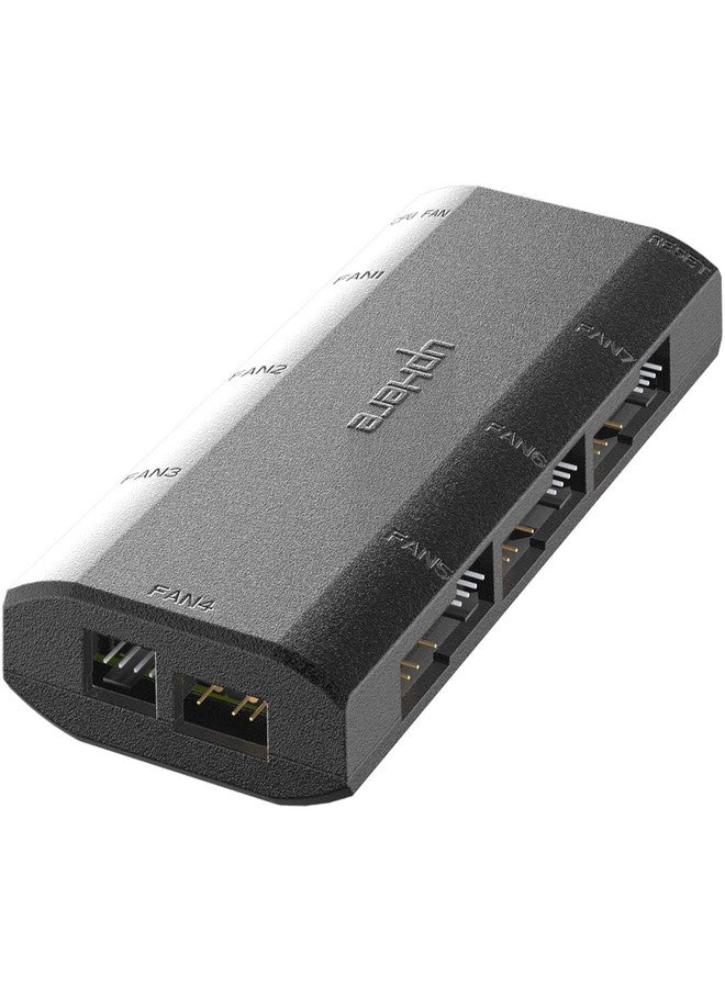 upHere 7-Port 4PIN SATA PWM 5V 3PIN ADDRESSABLE RGB Fan Hub/Splitter for 4-Pin & 3-Pin Case Fans in Black-P7PRGB - Image 3