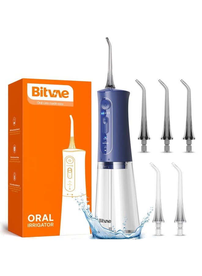 Bitvae Water Dental Flosser for Teeth Cleaning, Powerful Water Teeth Cleaner Picks, 3 Modes 5 Intensities, IPX7 Waterproof Oral Irrigator, USB Rechargeable Water Dental Picks - Midnight Blue - Image 1