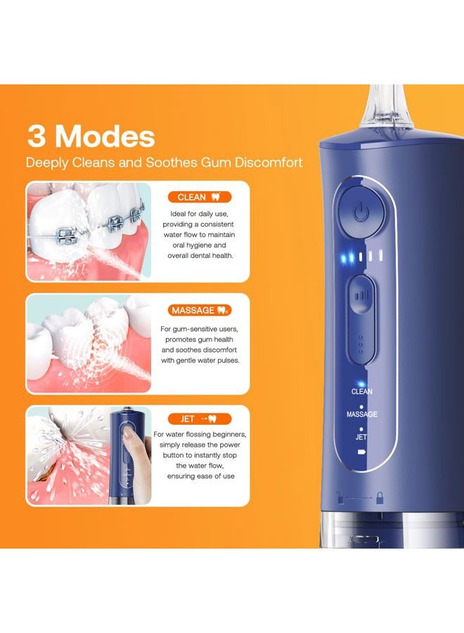 Bitvae Water Dental Flosser for Teeth Cleaning, Powerful Water Teeth Cleaner Picks, 3 Modes 5 Intensities, IPX7 Waterproof Oral Irrigator, USB Rechargeable Water Dental Picks - Midnight Blue - Image 5