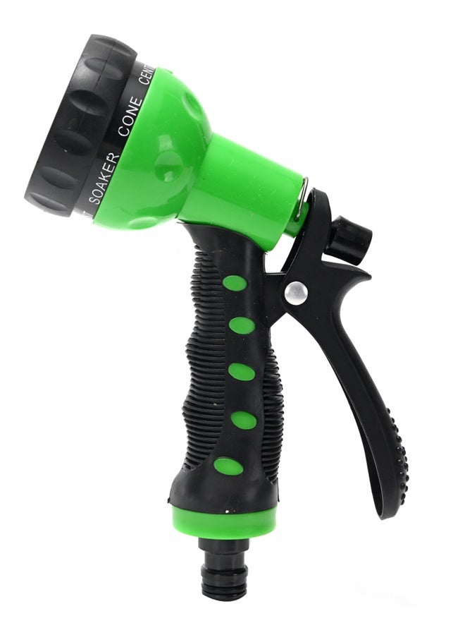 لوازم فوهة خرطوم حديقة أخضر وأسود - فوهة رش يدوية بضغط عالٍ مع 7 أنماط رش قابلة للتعديل ومقبض خلفي ومشبك تثبيت - للري، غسيل السيارات، تنظيف الأسطح - Image 3