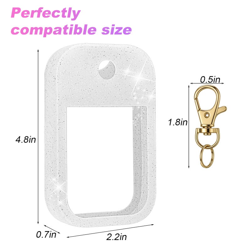 AIERSA Hand Sanitizer Spray Glitter Case Compatible with Touchland, Silicone Hand Sanitizer Case Holder with Keychain for Touch Land Mist 1FL. OZ (Glitter Sequin White) - Image 3