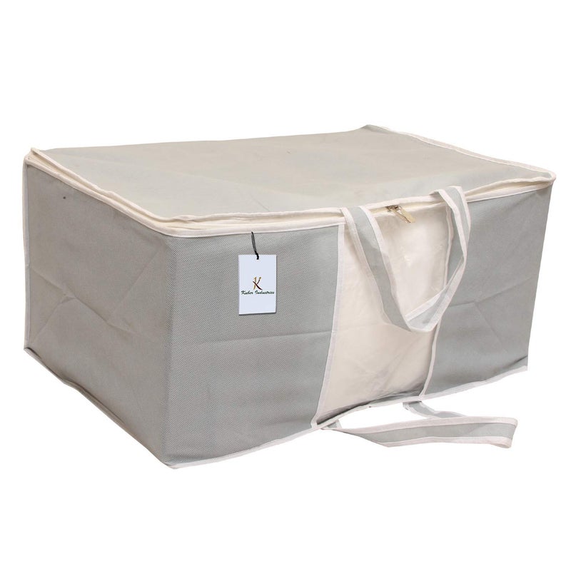 Kuber Industries Non Woven Front Handle Rectangular Underbed Storage Organiser Grey XL 2 Pieces - Image 2