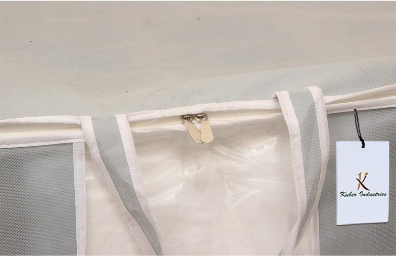 Kuber Industries Non Woven Front Handle Rectangular Underbed Storage Organiser Grey XL 2 Pieces - Image 4