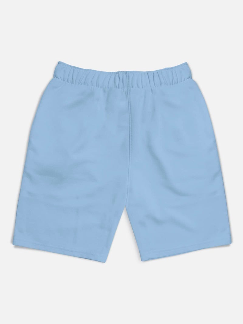 HELLCAT Pack of 5 Trendy Typographic Printed Mid Rise Shorts for Boys - Black/Grey Melange/Sky Blue/Maroon/Navy Blue / 5-6 Years - Image 5