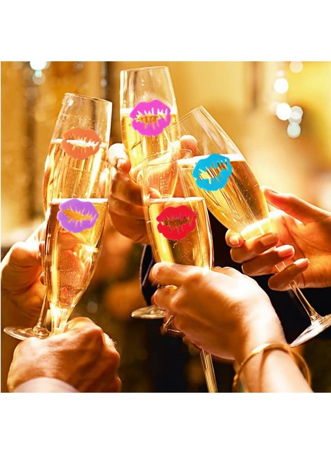 metulip 30 Pcs Wine Glass Charms Lip Mustache Cat Wine Charms Silicone Drink Markers For Bar Party Martinis Cocktail Champagne Stem Glasses  - Image 2