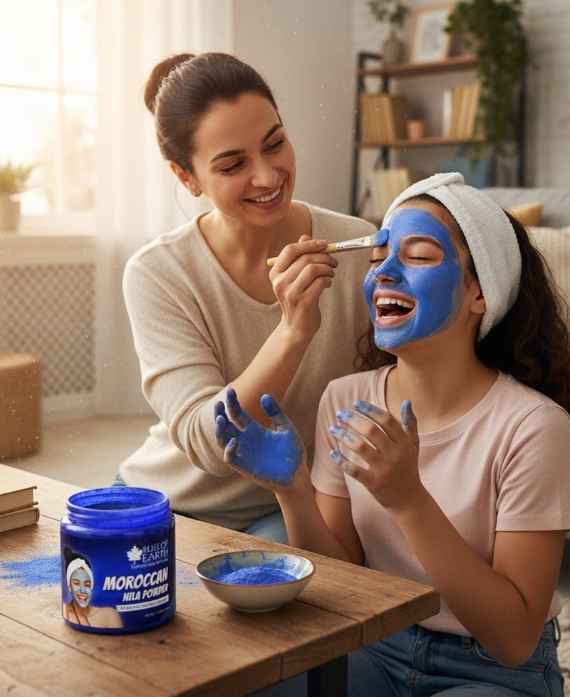 Bliss of Earth Moroccan Nila Powder 50g, Natural Blue Clay Face Pack, Skin Brightening, Tan Removal & Glow, DIY Face Mask for Radiant Skin - Image 4