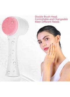 Goolsky 1pc Silicone Face Wash Brush Double Side Manual Cleansing Brush Face Massage Brush Color Random  - Image 2