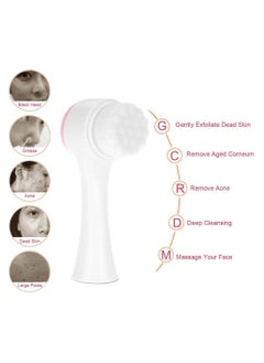 Goolsky 1pc Silicone Face Wash Brush Double Side Manual Cleansing Brush Face Massage Brush Color Random  - Image 3