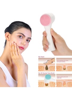 Goolsky 1pc Silicone Face Wash Brush Double Side Manual Cleansing Brush Face Massage Brush Color Random  - Image 4