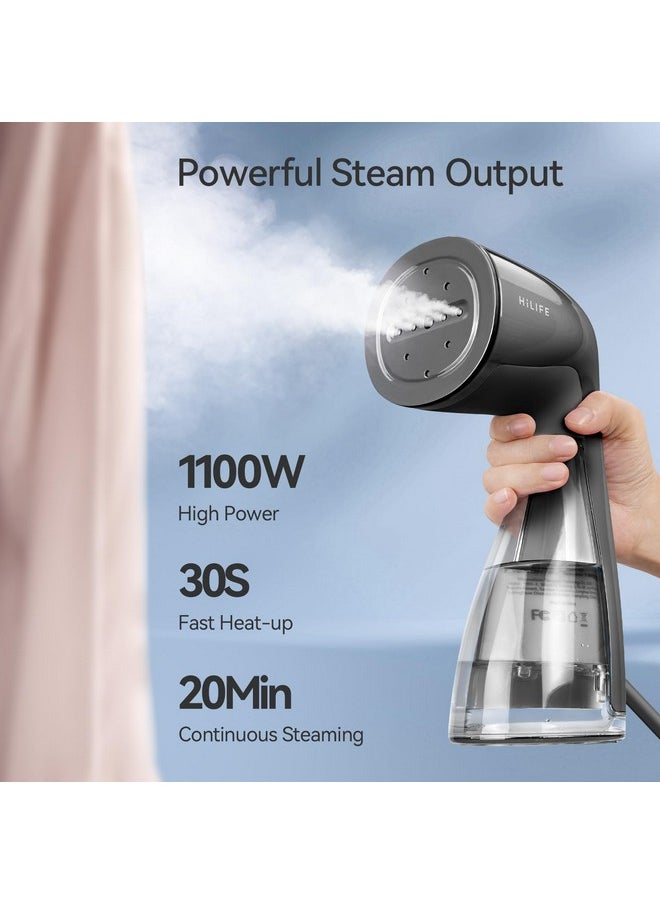 HiLife HiLIFE Steamer for Clothes, 1100W Clothes Steamer with Large 300ml Tank, Handheld Clothing Steamer, Fabric Wrinkle Remover, Portable & Compact Travel Size Garment Steamer ONLY FOR 120V (Grey)  - Image 2