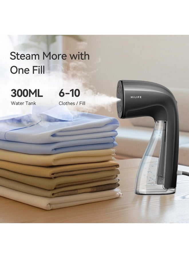 HiLife HiLIFE Steamer for Clothes, 1100W Clothes Steamer with Large 300ml Tank, Handheld Clothing Steamer, Fabric Wrinkle Remover, Portable & Compact Travel Size Garment Steamer ONLY FOR 120V (Grey)  - Image 3