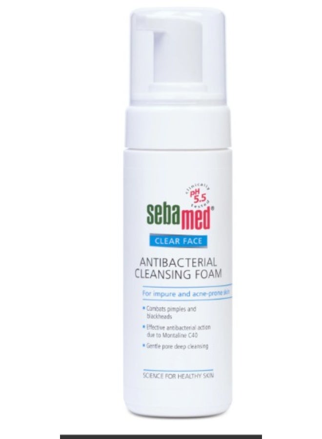 Sebamed رغوة تنظيف مضادة للبكتيريا للبشرة النقية – 150 مل.